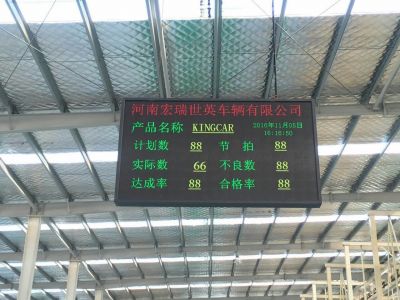 室內F3.75雙色LED顯示屏（安裝地點：河南宏瑞汽車配件生產廠）