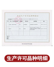 生產許可品質明細
